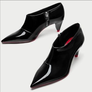 ZARA PATENT LEATHER Ankle Boots